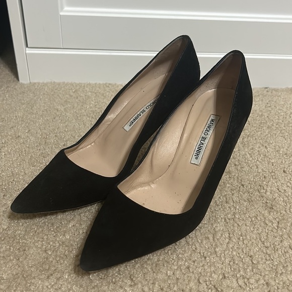 Manolo blahnik bb black suede pointed toe pump 7.5 EU 38.5 - Picture 9 of 9